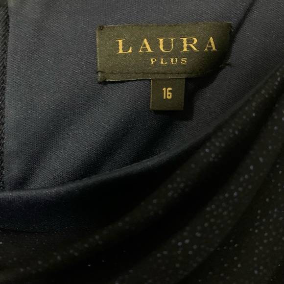 Dark blue sparkly PLUS Laura dress - Picture 2 of 6
